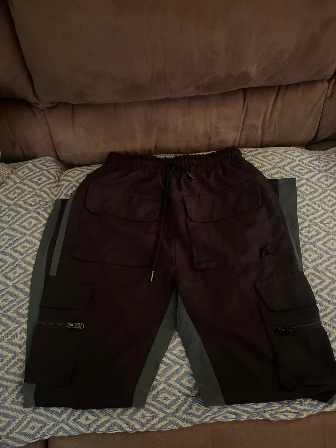 Black Cargo pants with Reflective Strips