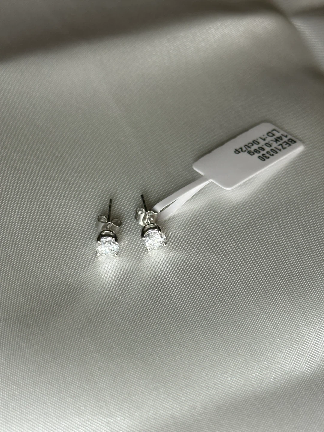 14k Solid Gold Lab Diamond Solitaire Earrings 0.5 ct each
