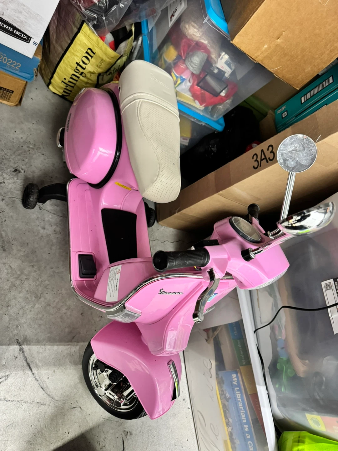 Pink Vespa Ride-On Scooter for Kids