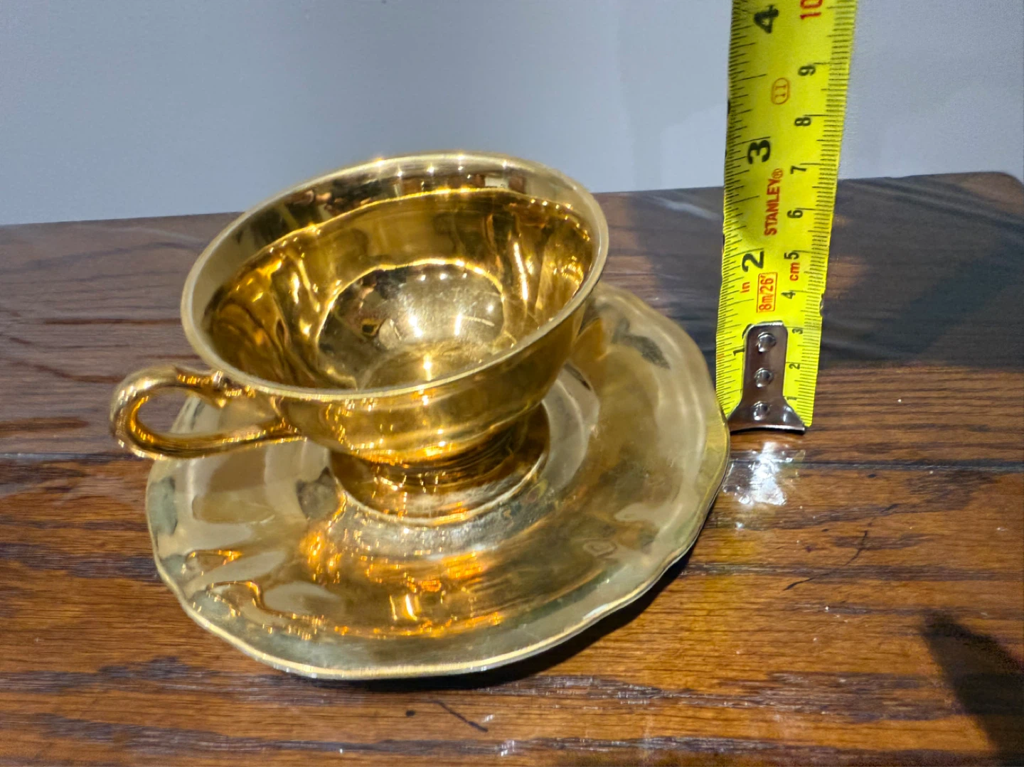 Gold Coloured Teacup and Saucer - photo 4