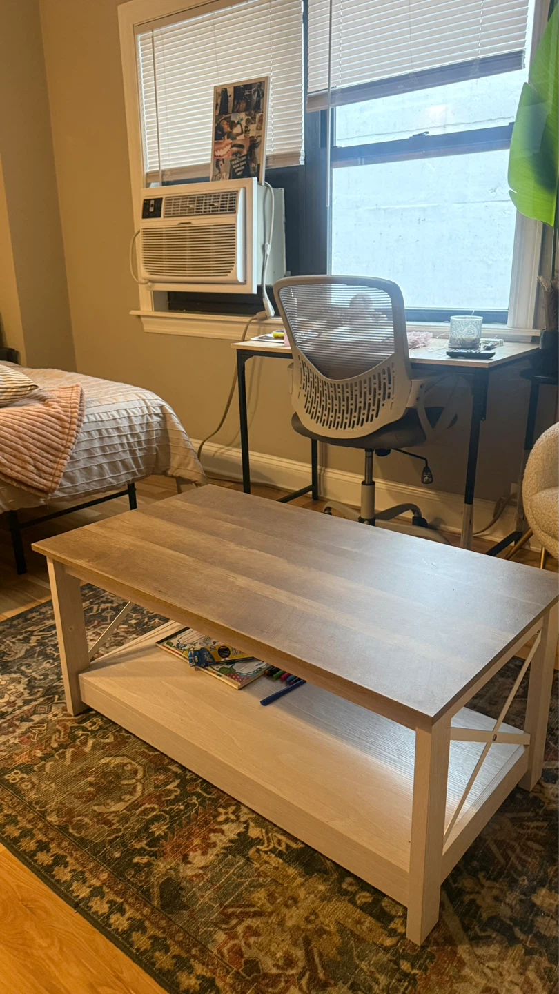 Farmhouse Coffee Table with Storage Shelf - photo 3