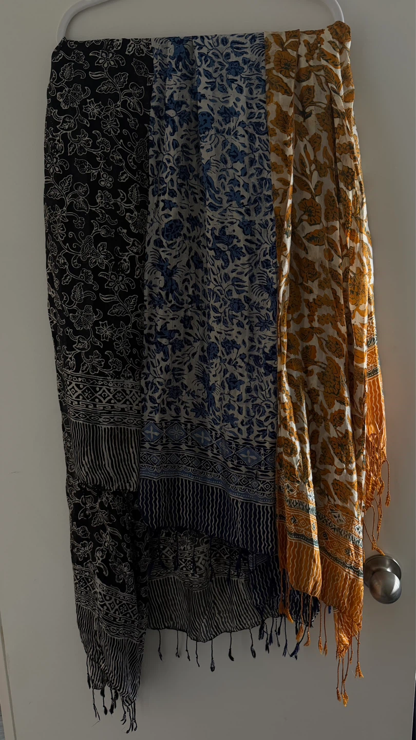 Silk Floral Print Scarf - 3 Colours from Indonesia