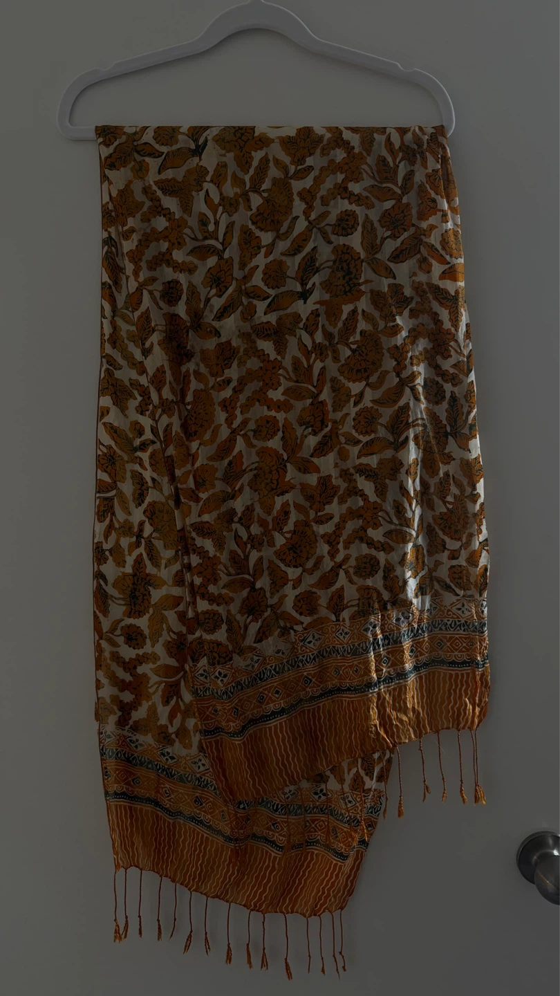 Silk Floral Print Scarf - 3 Colours from Indonesia - photo 2