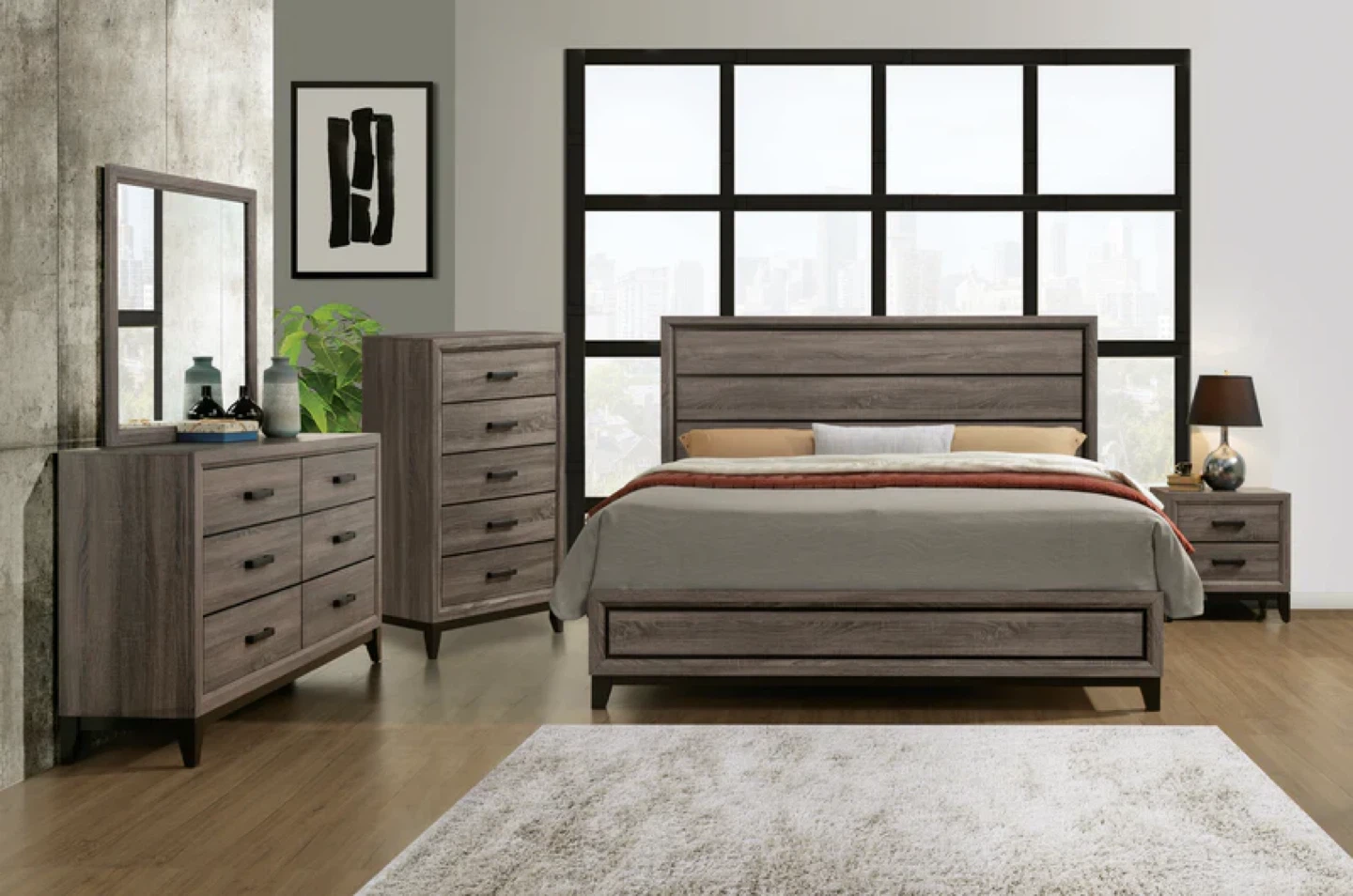 🛏️ BRAND NEW BEDROOM SET — HAS FRESH OAK SCENT