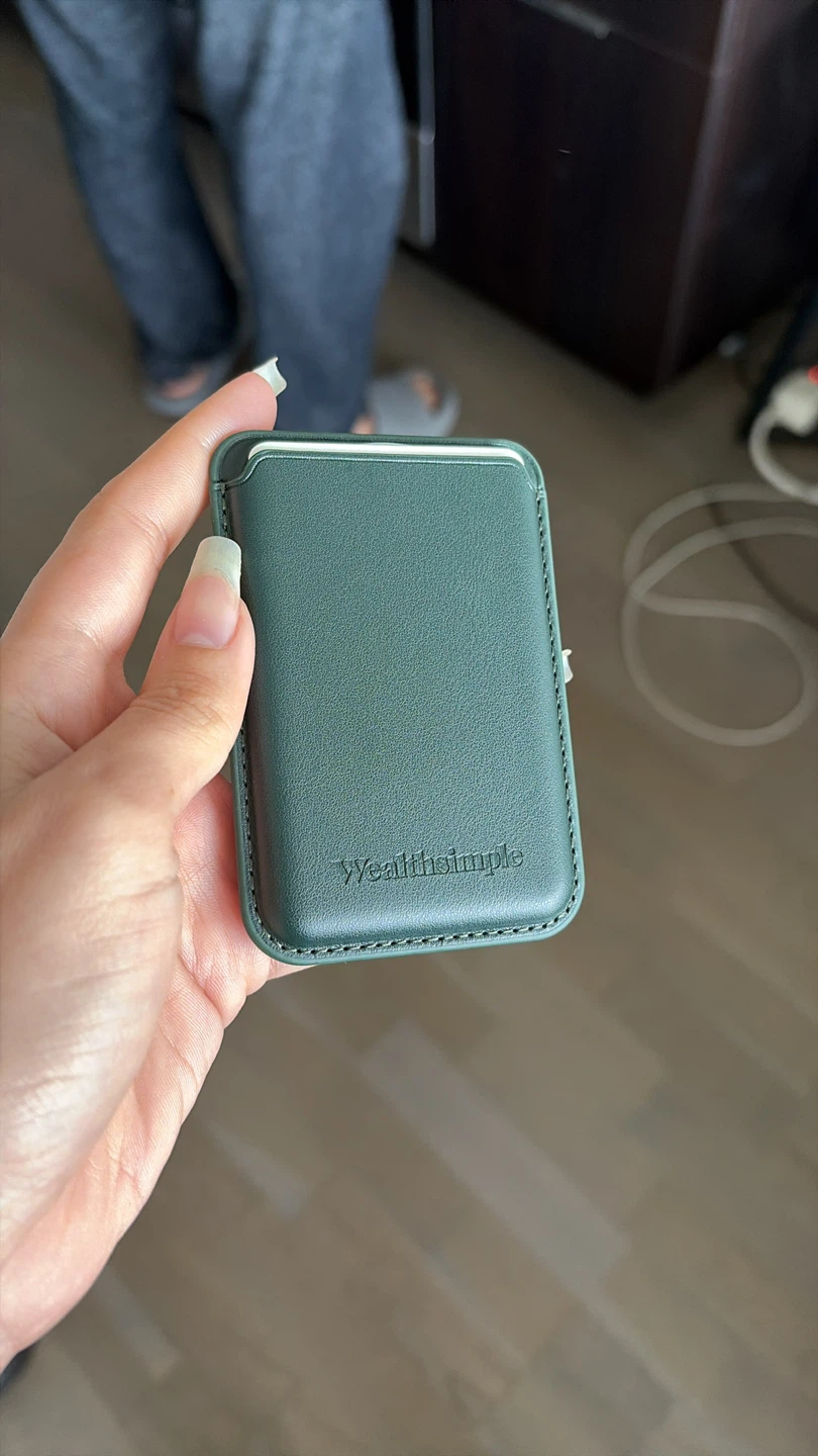 New Green Faux Leather Card Holder