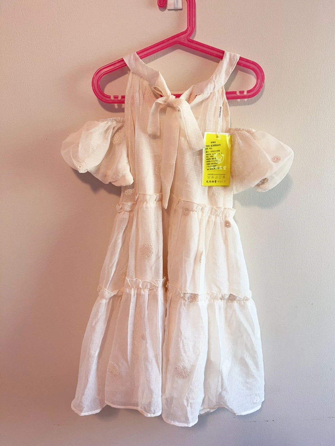 Cream coloured tiered dress 5-6T