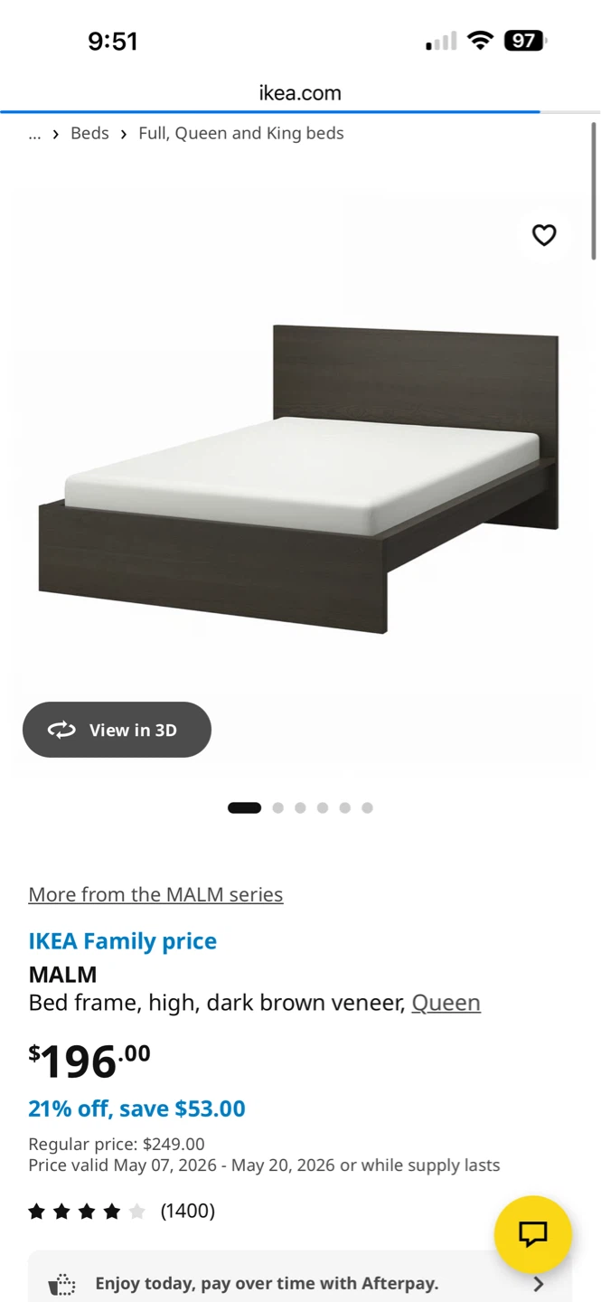 IKEA MALM Queen Bed Frame and mattress- Black - photo 4