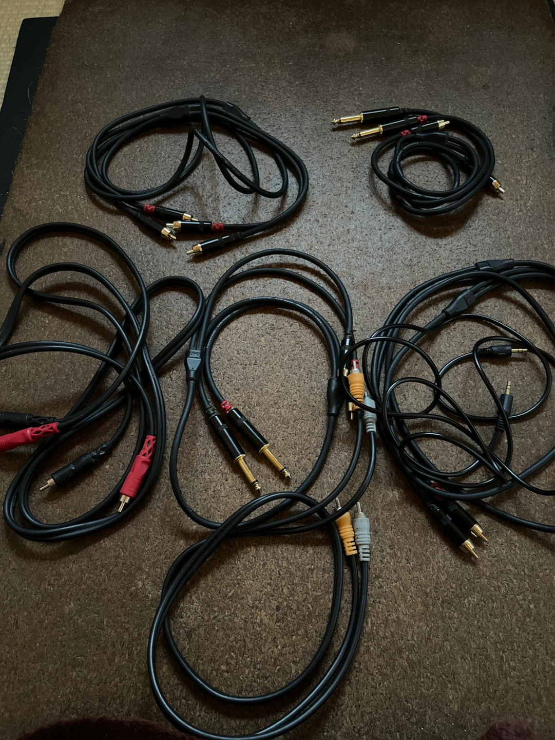 Assorted Audio Cables - RCA, 1/4" Jack