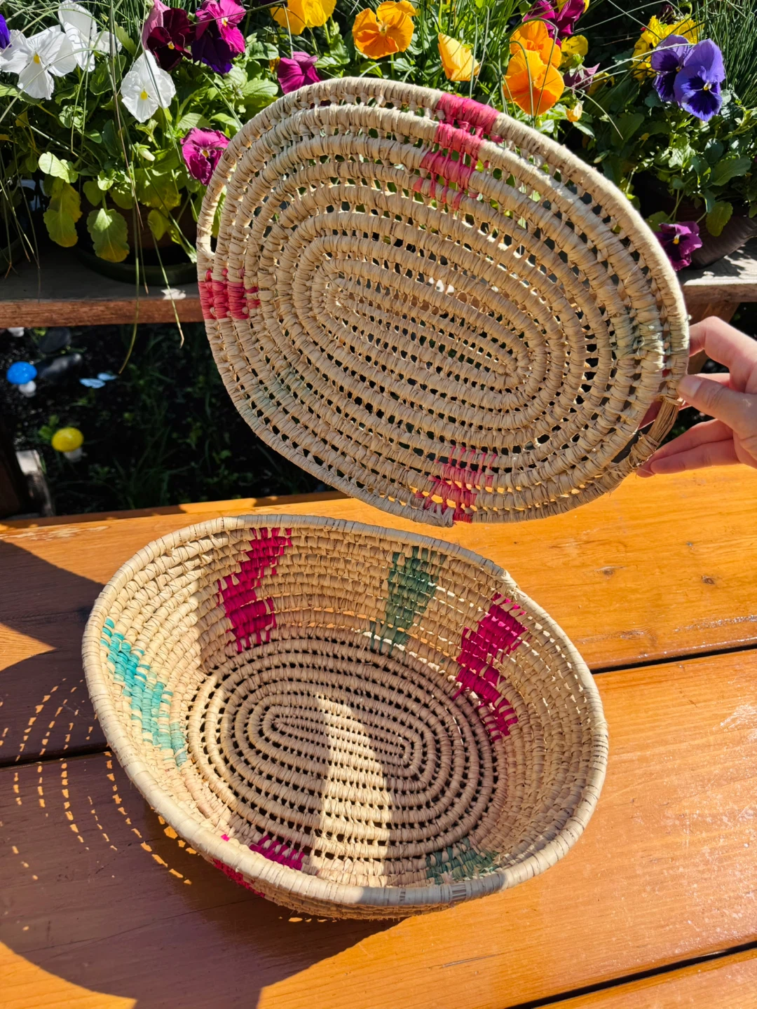 Woven Straw Basket with Lid - photo 2