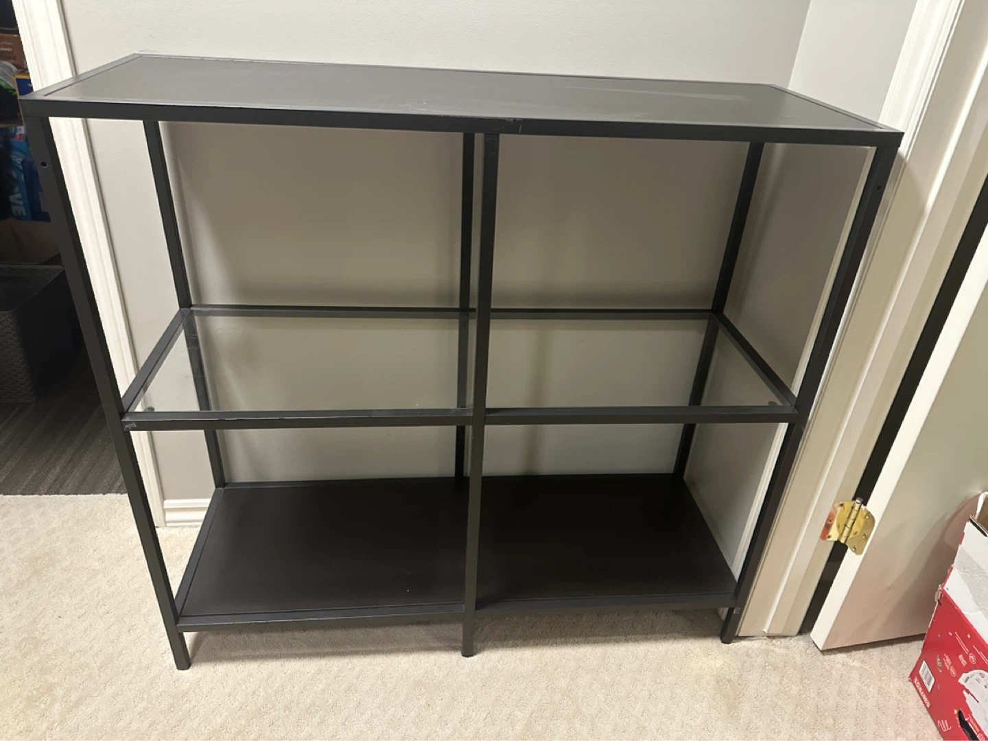 IKEA vittsjo Black Metal and Glass Display Shelf
