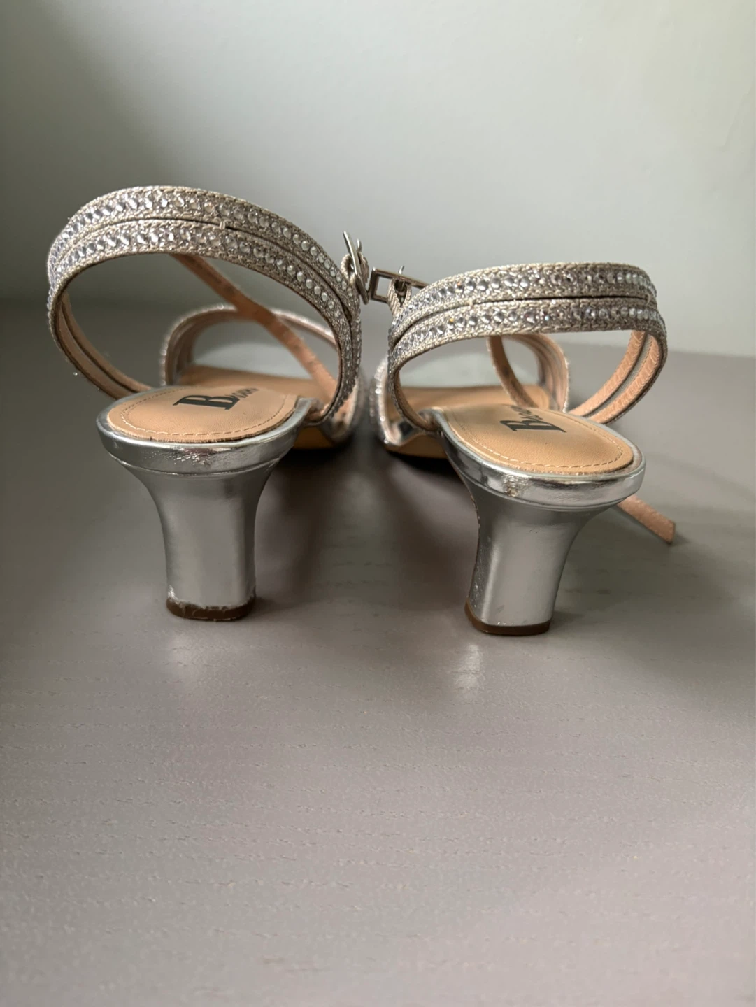 Browns Silver Sparkle Kitten Heels - photo 3