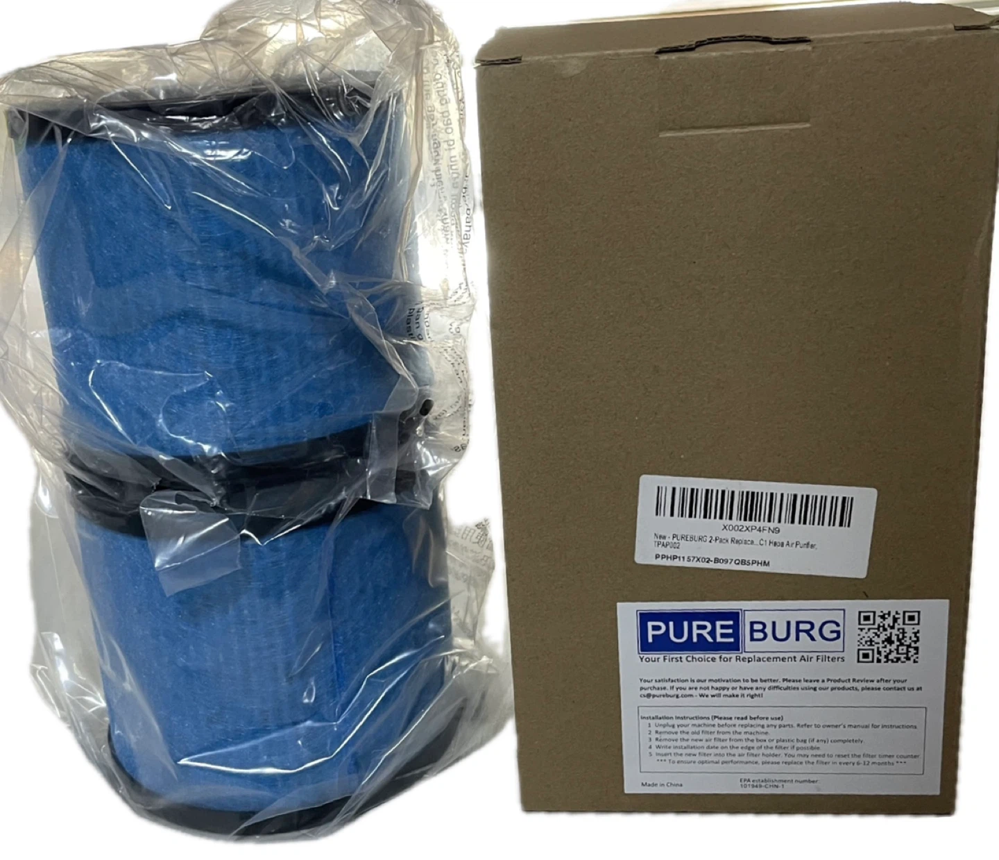 PUREBURG True HEPA Filter 2-Pack TOPPIN C1 (TPAP002)New in Box 🌿