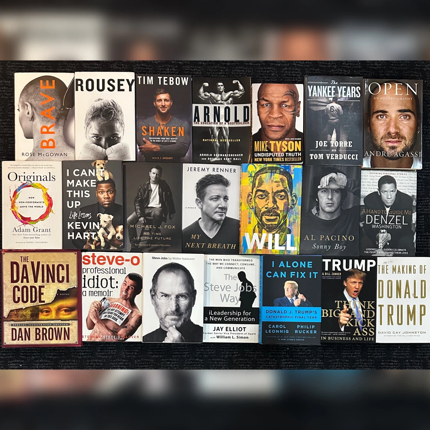 Al Pacino, Steve Jobs, Mike Tyson, Arnold, Brave, Steve-O