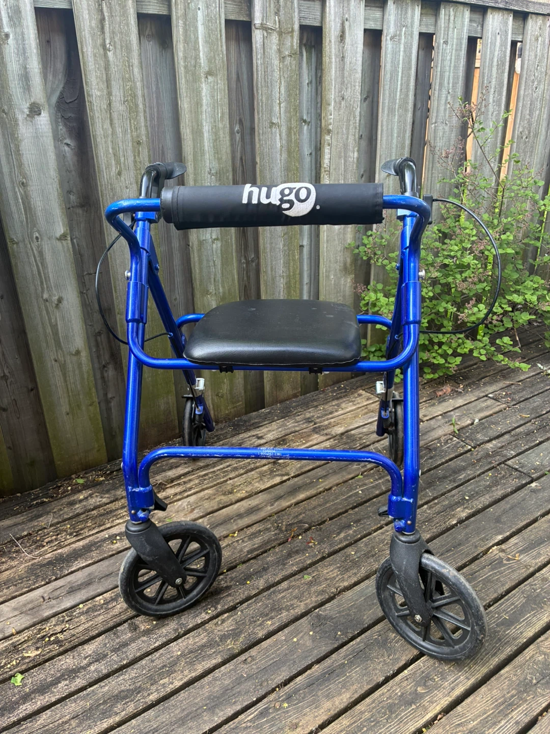 $15 Hugo Rollator Rolling Walker Padded Seat, Backrest