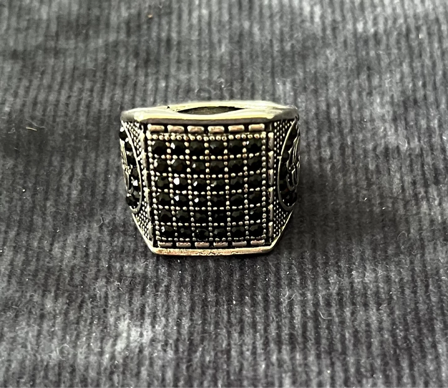 Men's  Ring with Black Stones