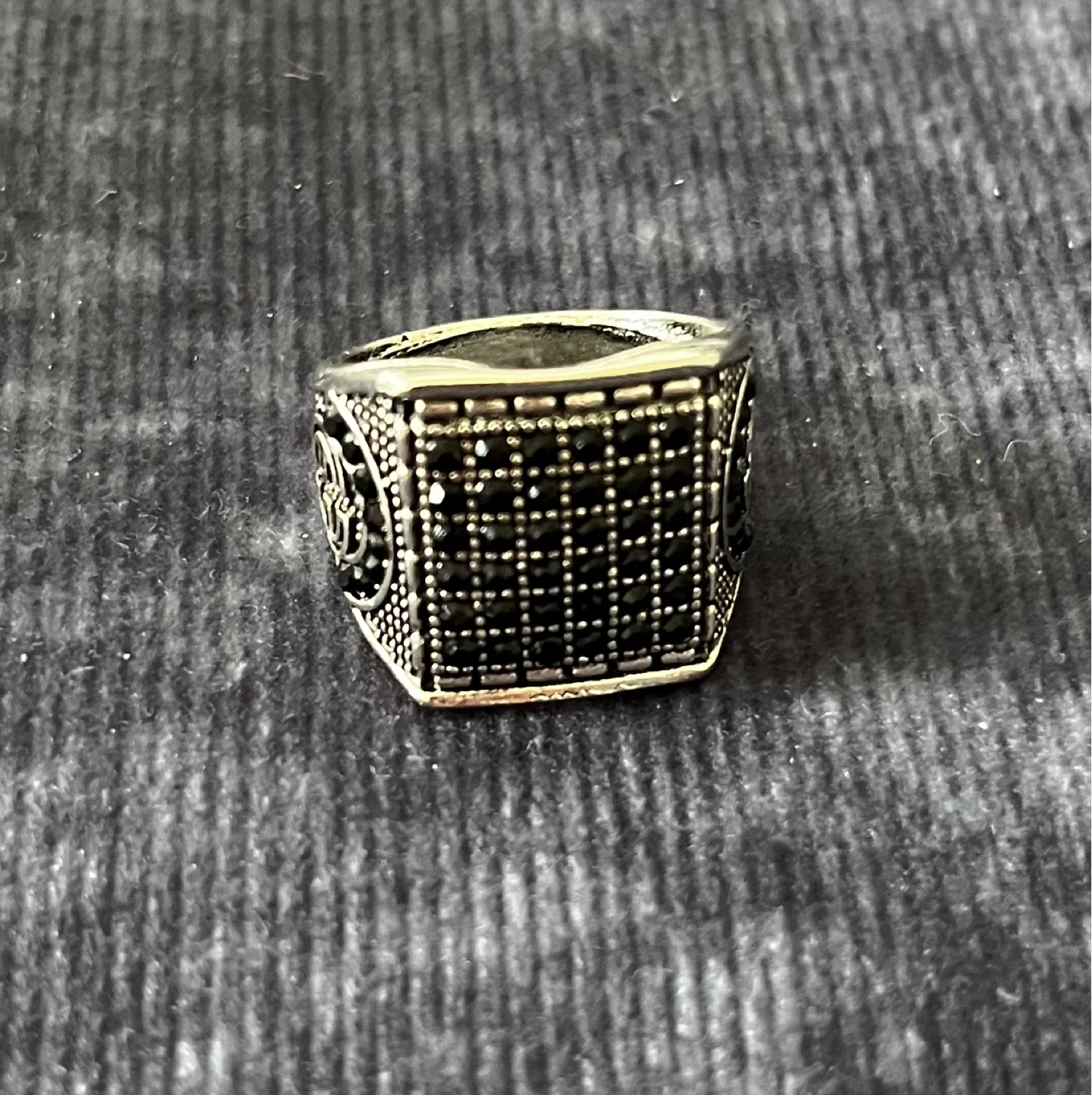 Men's  Ring with Black Stones - photo 4