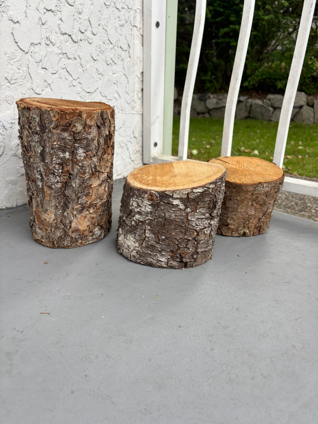 Set of 3 Wood Slice Stumps
