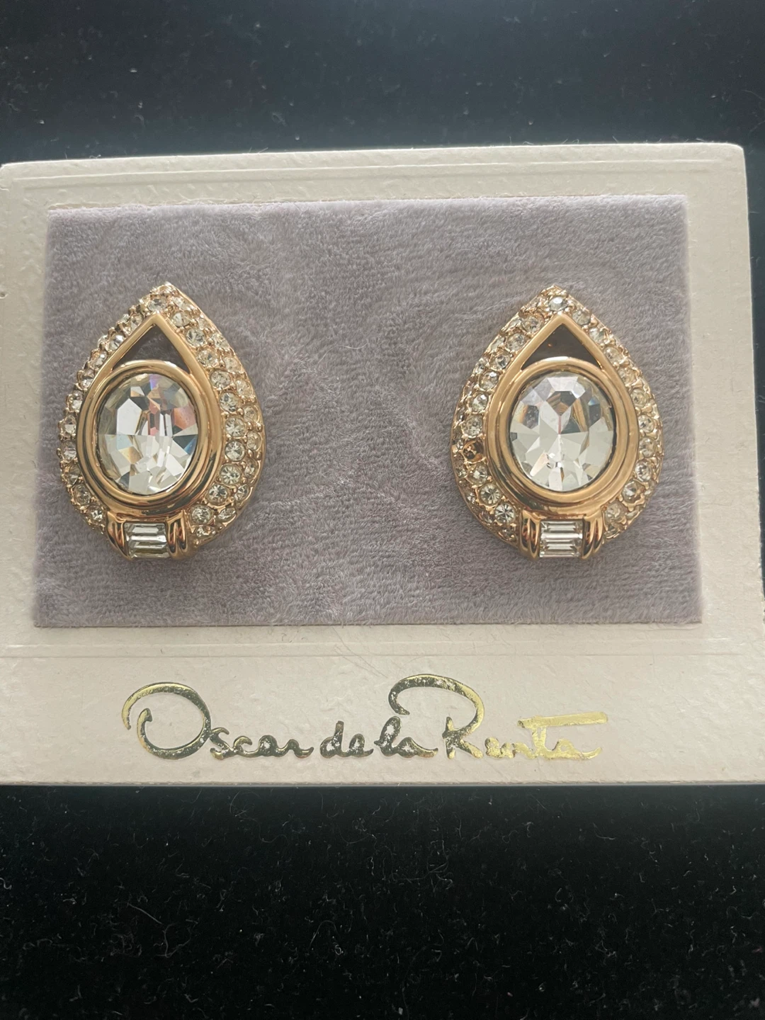 Oscar de la Renta Crystal Teardrop Earrings - photo 2