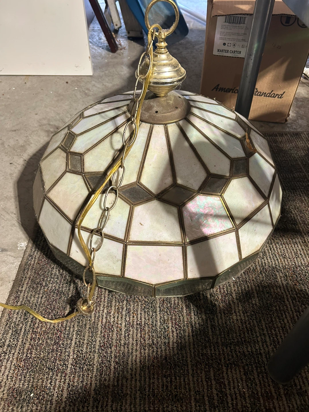 Stained opal Glass Pendant Light Fixture