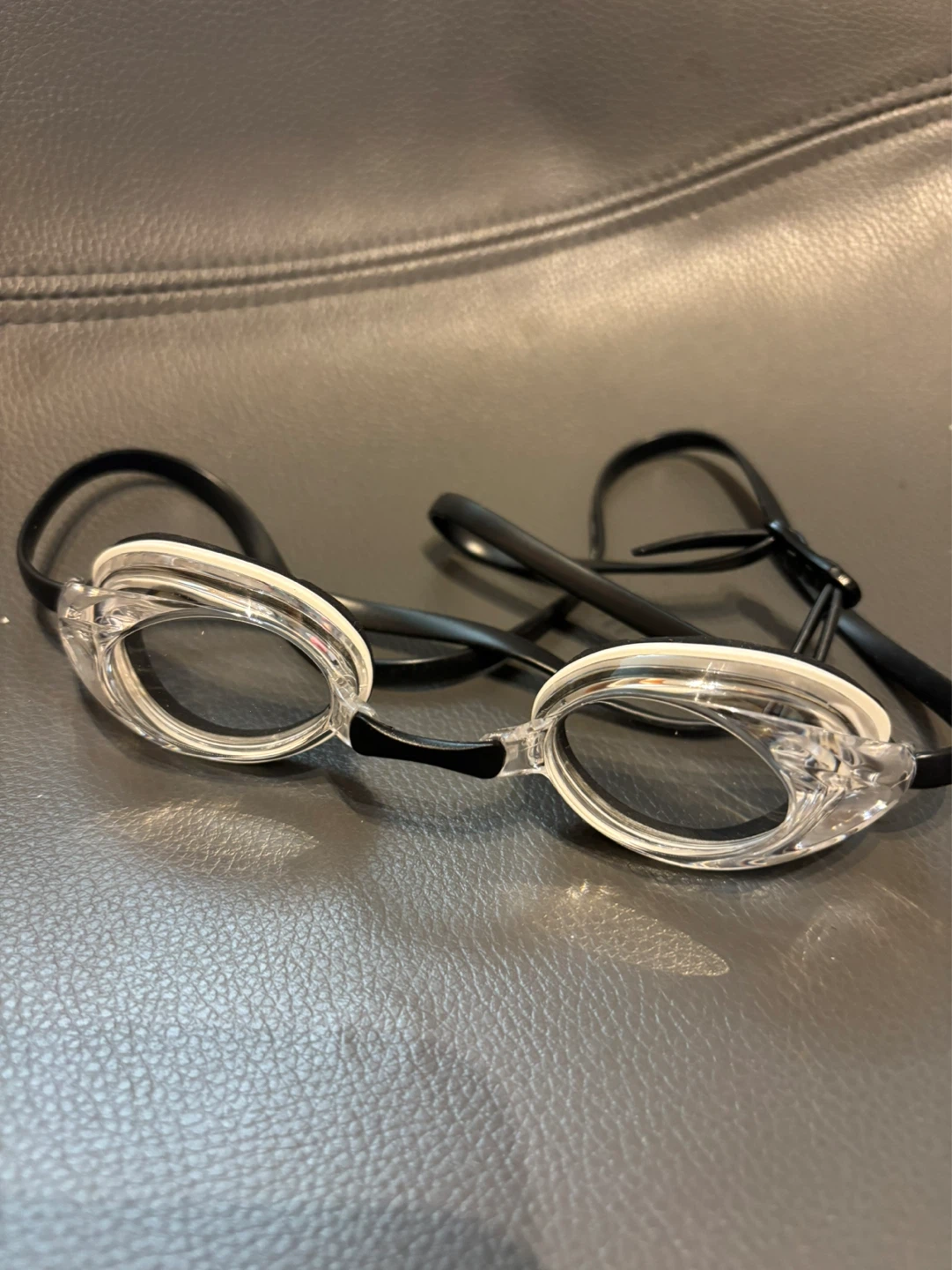 Clear Swim Goggles with Black Strap
