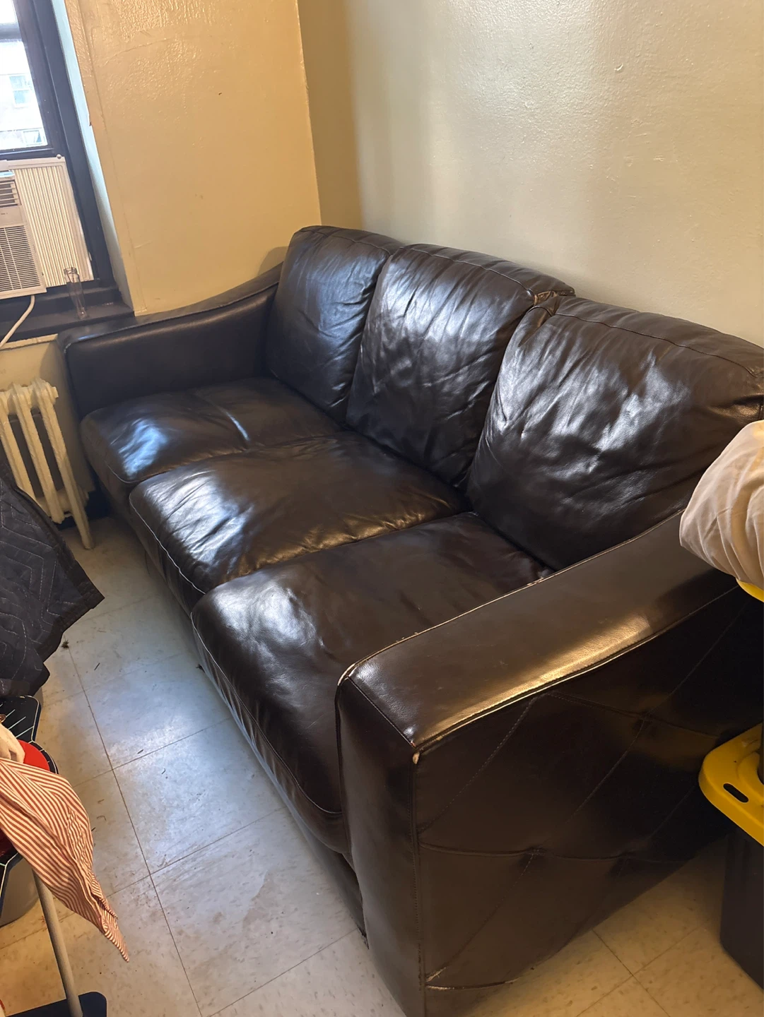 Dark Brown Leather Sofa