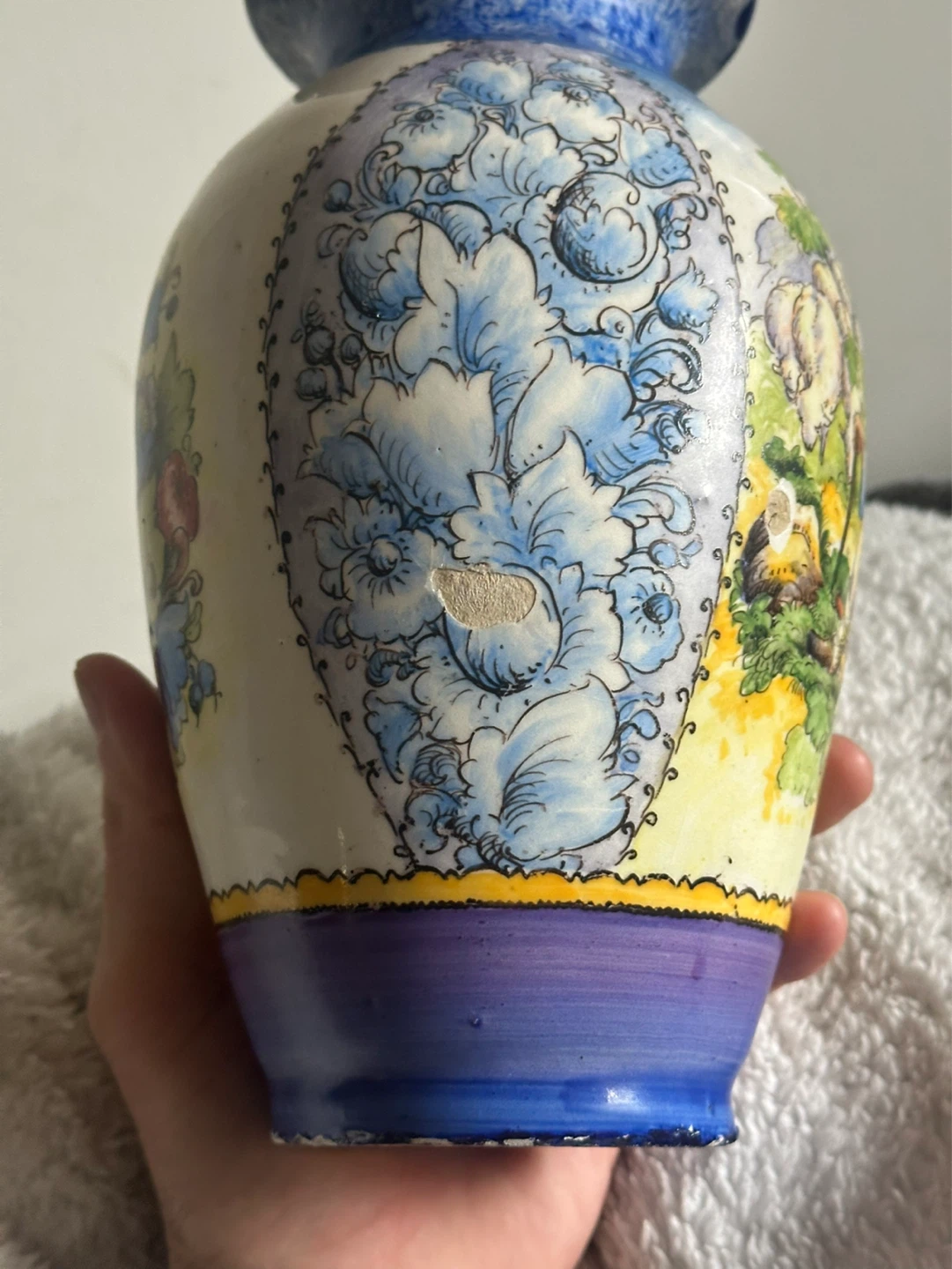 hand painted Valašsko ceramic  vase - photo 5
