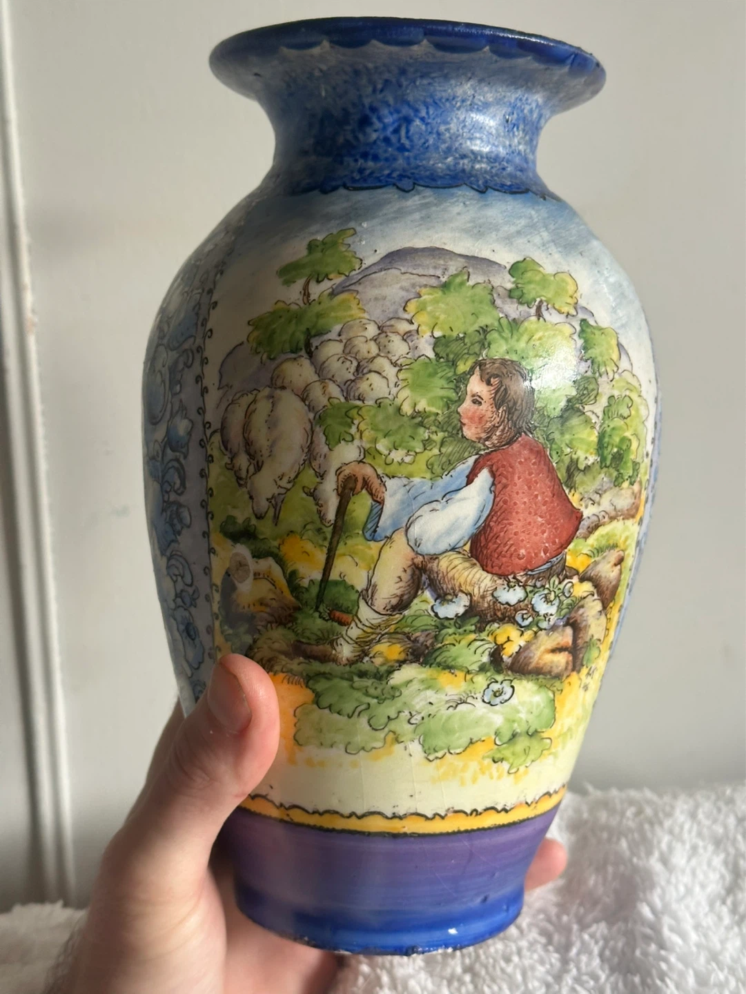 hand painted Valašsko ceramic  vase