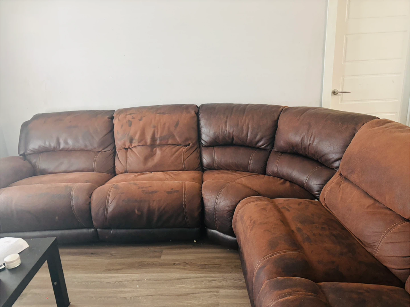 Brown  Leather Sectional 6 seater sofa for sale