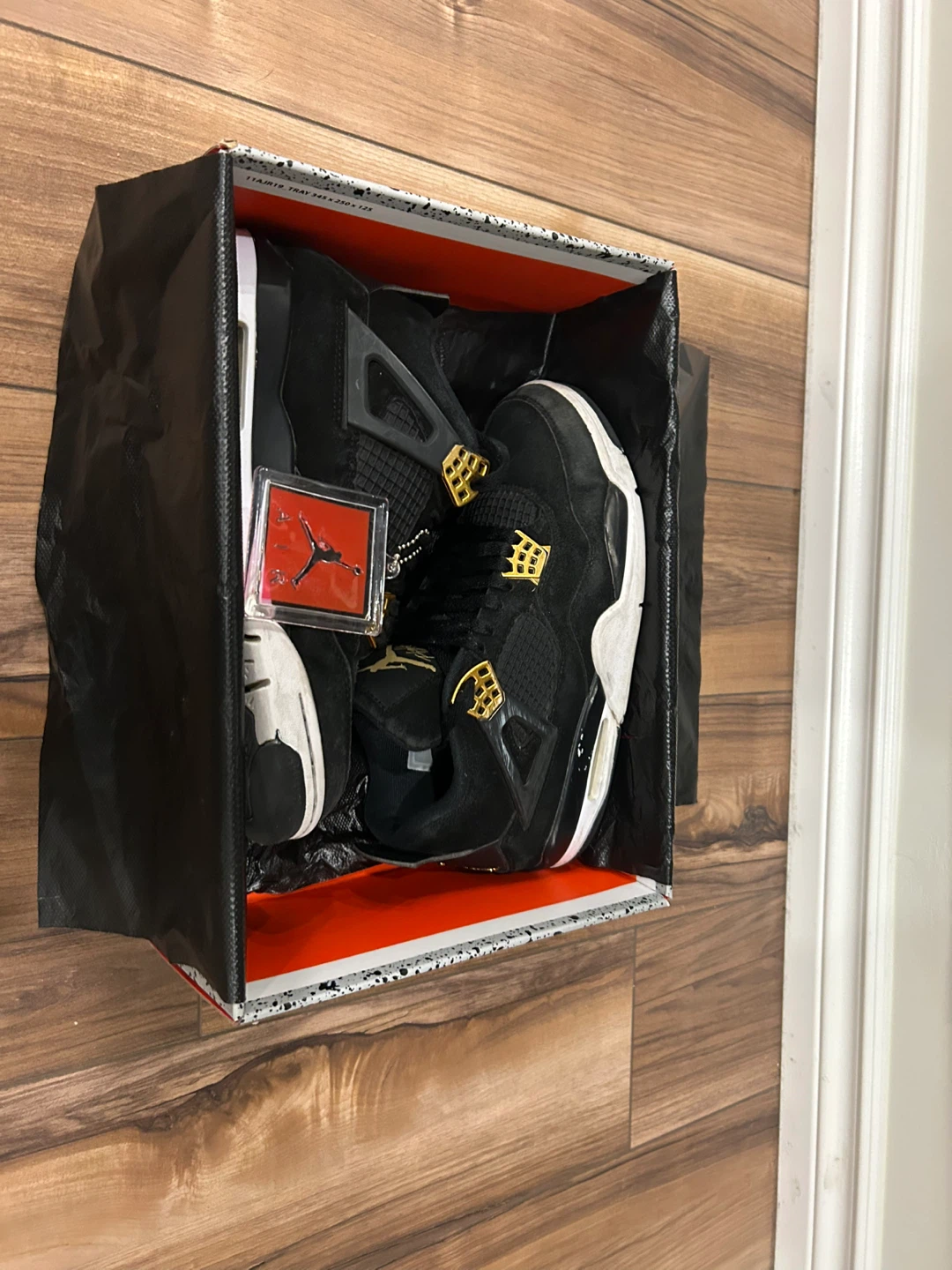Air Jordan 4 Retro Black Gold Sneakers - photo 2