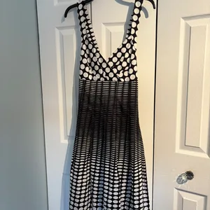 Black and White Polka Dot Halter Dress