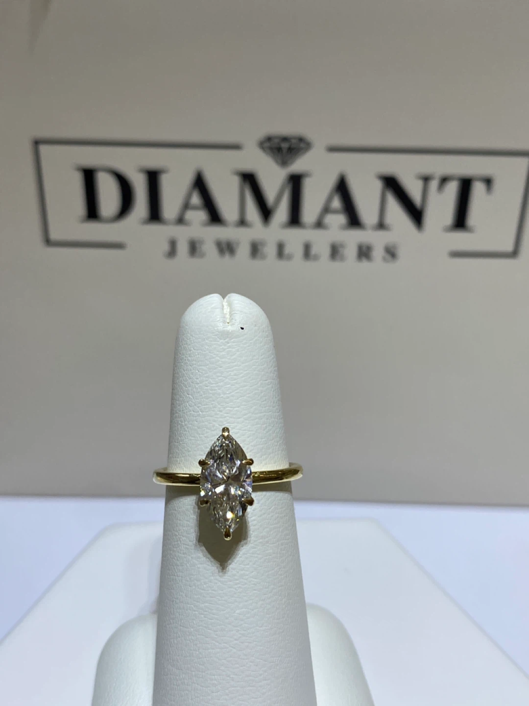 Marquise Diamond Ring in Yellow Gold
