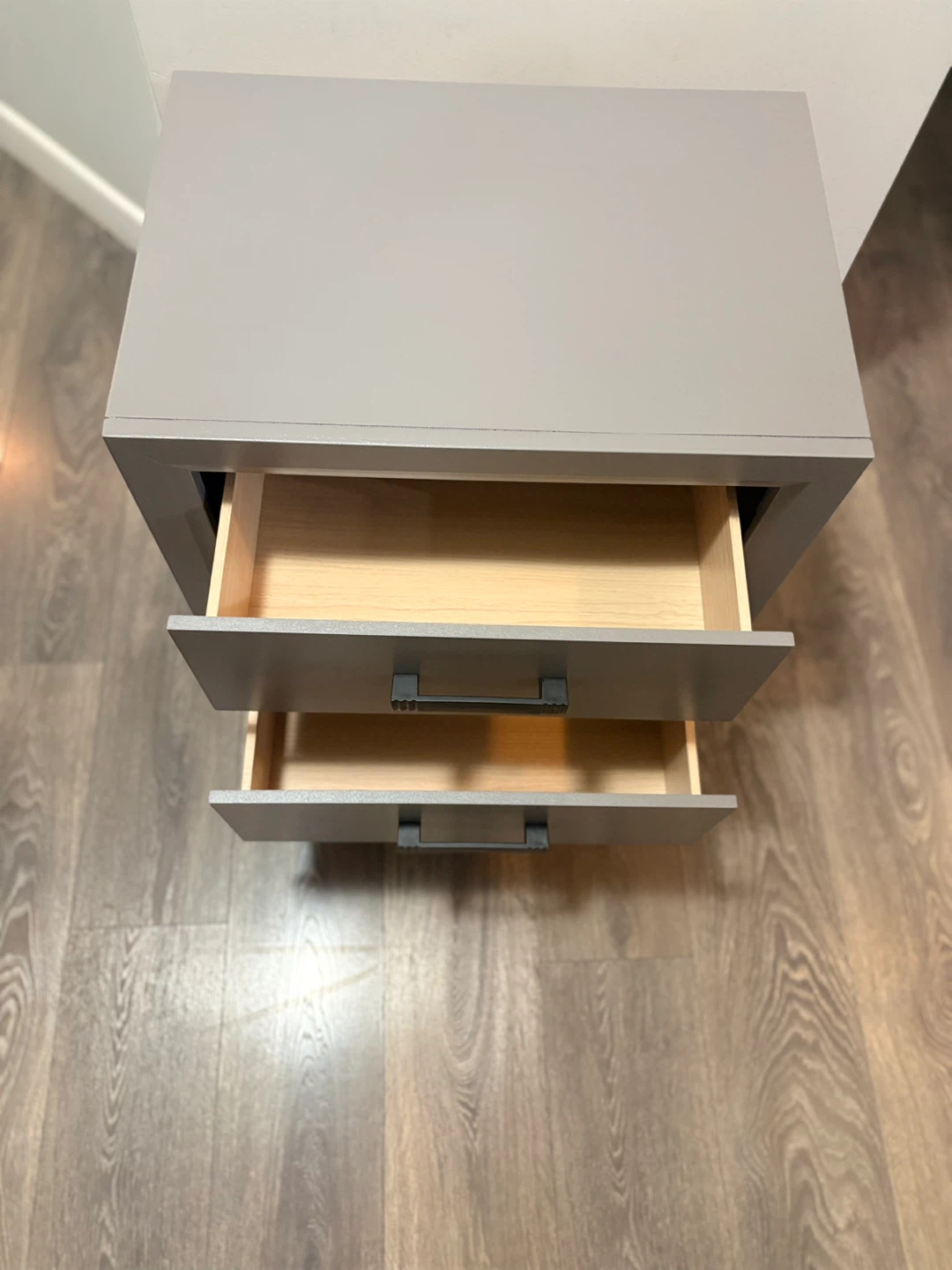 Grey Two-Drawer Nightstand - photo 5
