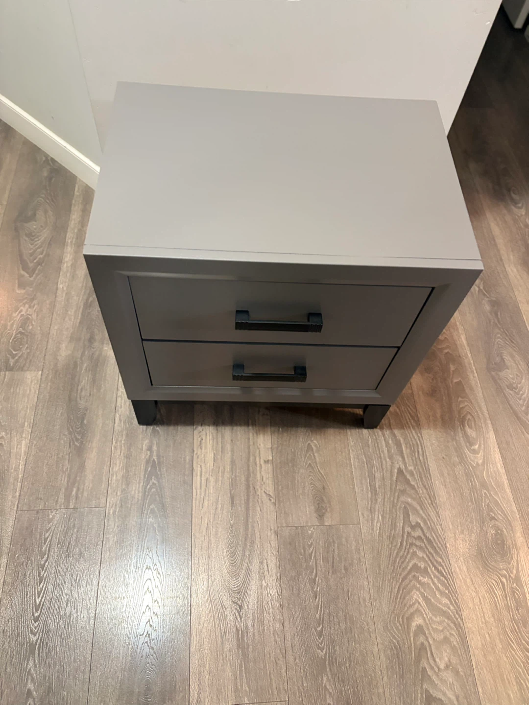 Grey Two-Drawer Nightstand - photo 2