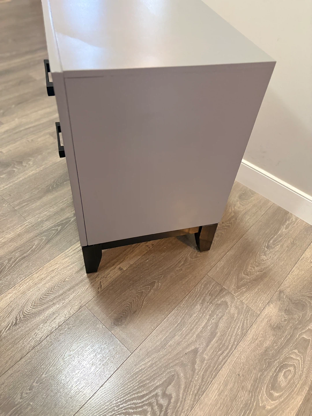 Grey Two-Drawer Nightstand - photo 4