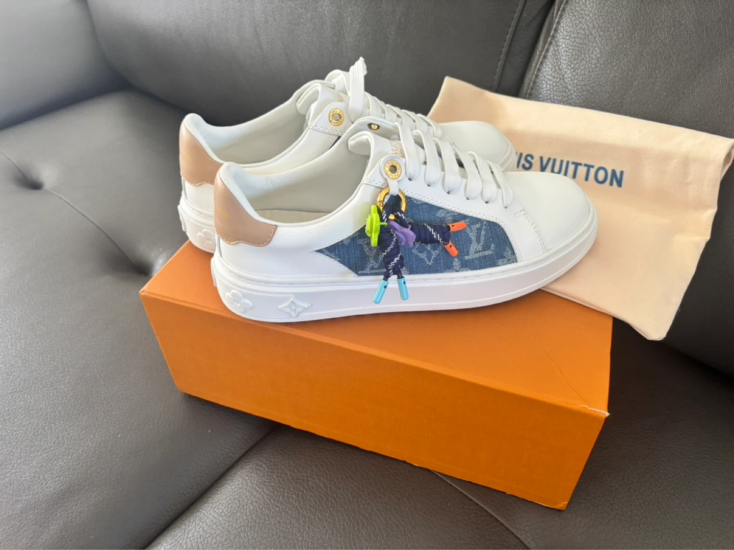 Louis Vuitton White Denim Sneakers