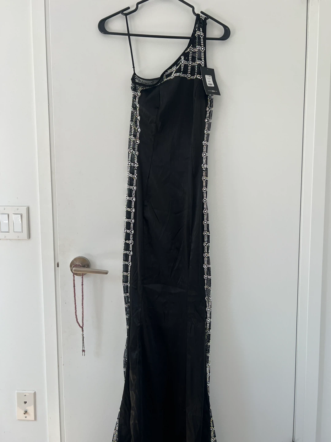 Fashion Nova "Emily Embellished Maxi Dress" Black Size S