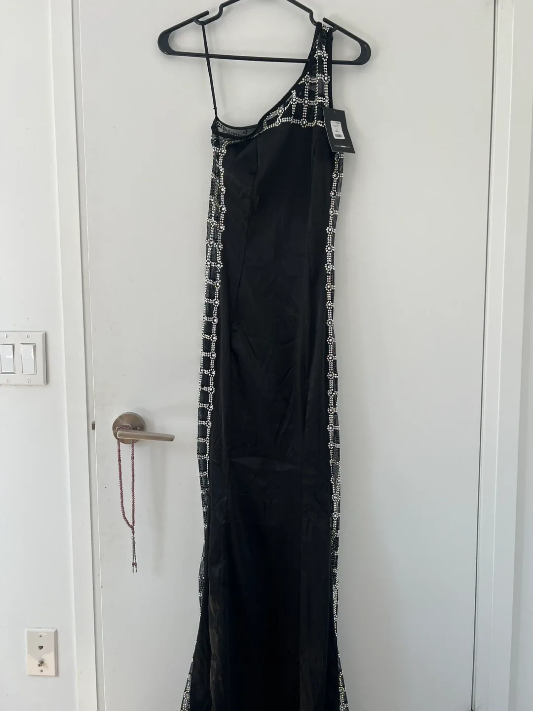 Fashion Nova "Emily Embellished Maxi Dress" Black Size S