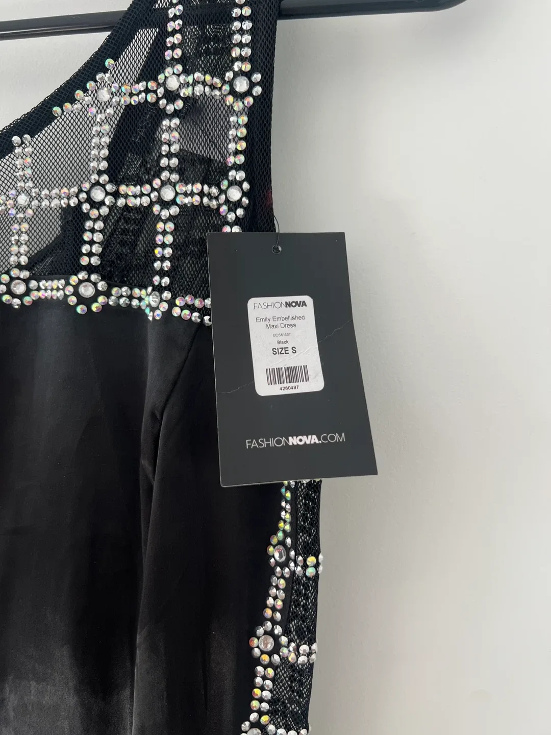 Fashion Nova "Emily Embellished Maxi Dress" Black Size S - photo 3