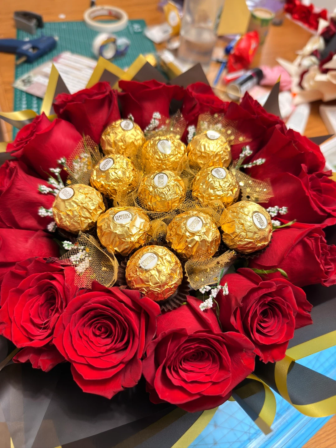 Ferrero Rocher Chocolate & Rose Bouquet