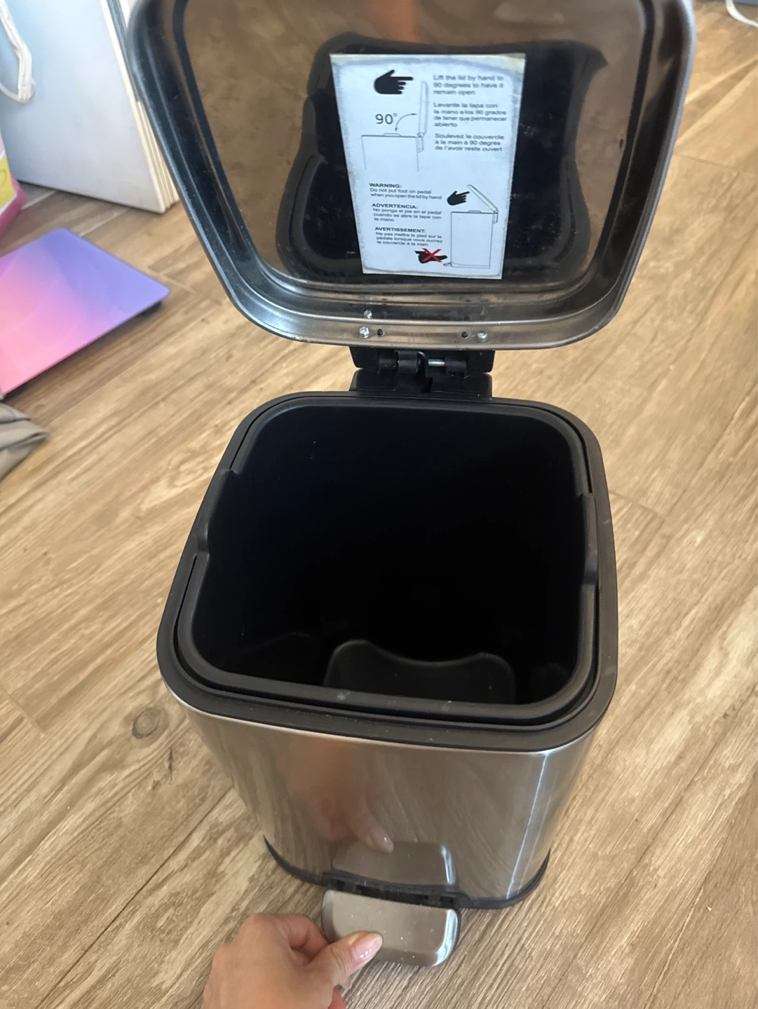 MOVE OUT SALE Stainless Steel Step Trash Can - photo 2