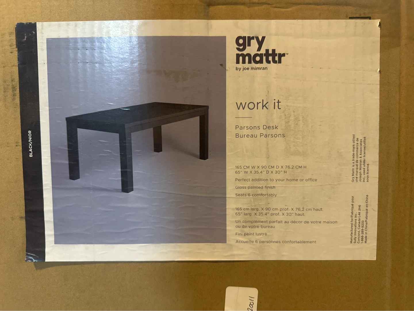 Gry Mattr Parsons Desk - Black