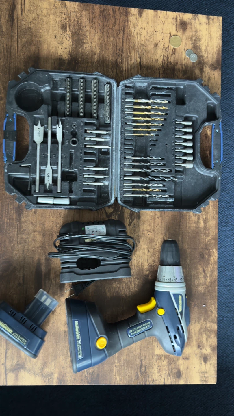 Mastercraft Cordless Drill with Drill Bit Set - photo 2