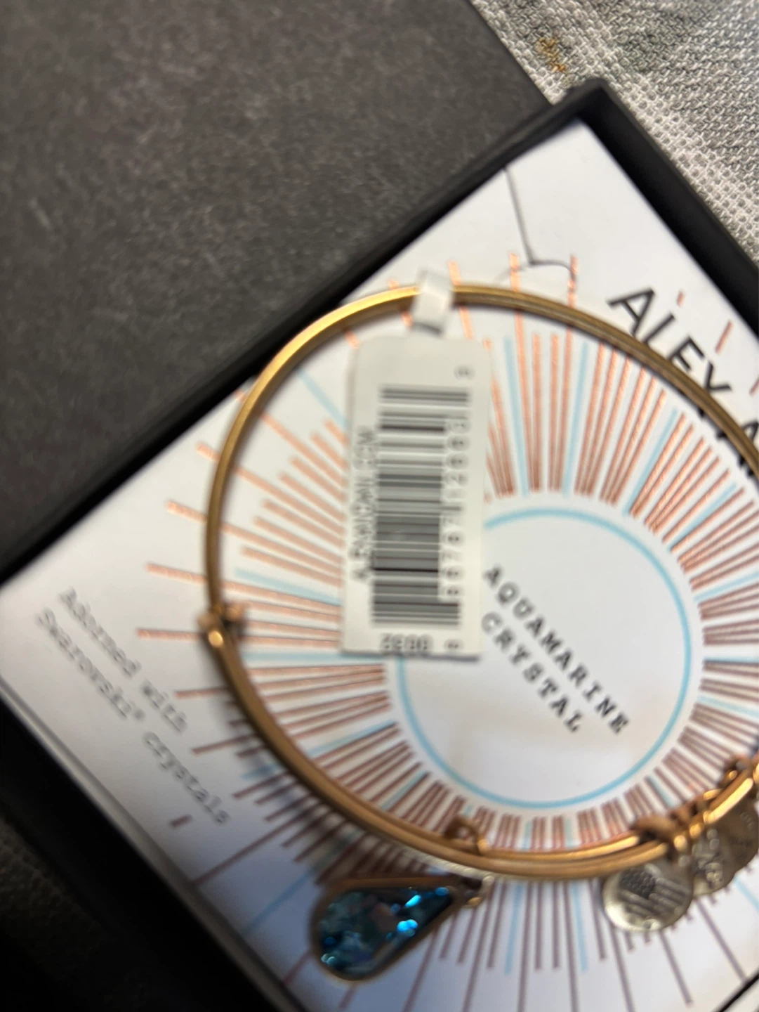 Alex and Ani Aquamarine Crystal Bangle Bracelet - photo 2