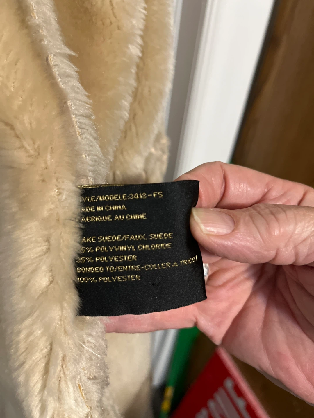 Tan Faux Suede Hooded Coat with Faux Fur Lining - photo 5