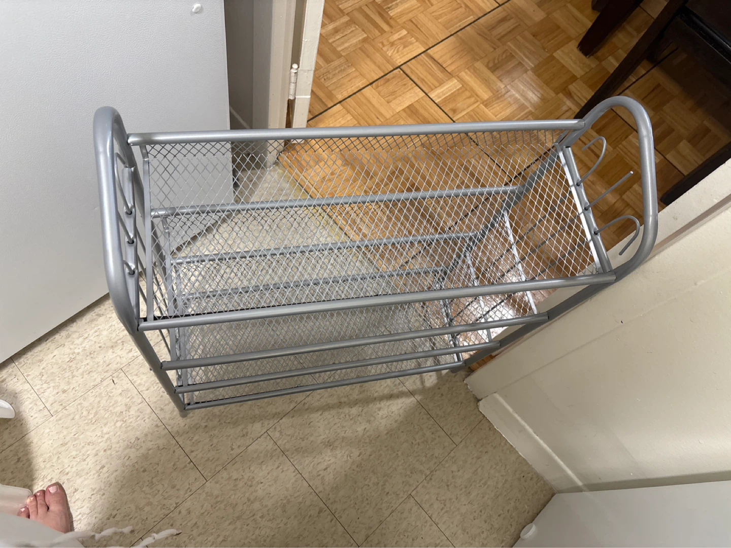 Silver 4-Tier Metal Mesh Shoe Rack - photo 2