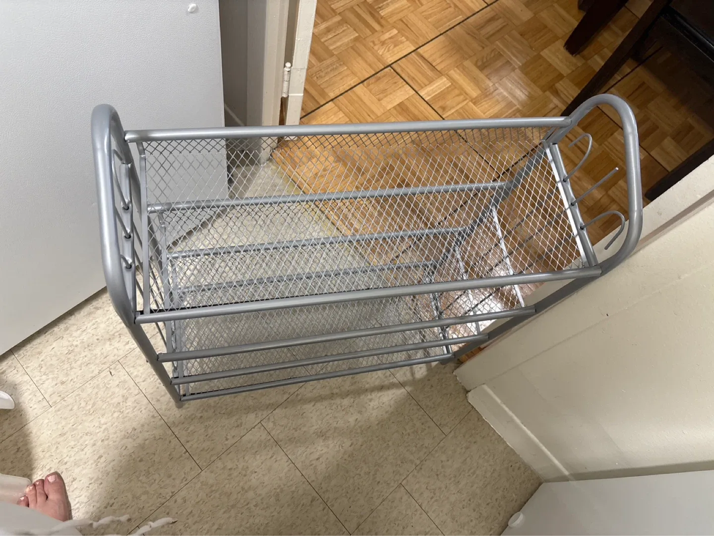 Silver 4-Tier Metal Mesh Shoe Rack - photo 2