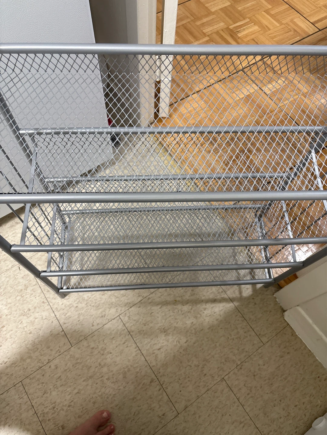 Silver 4-Tier Metal Mesh Shoe Rack - photo 3
