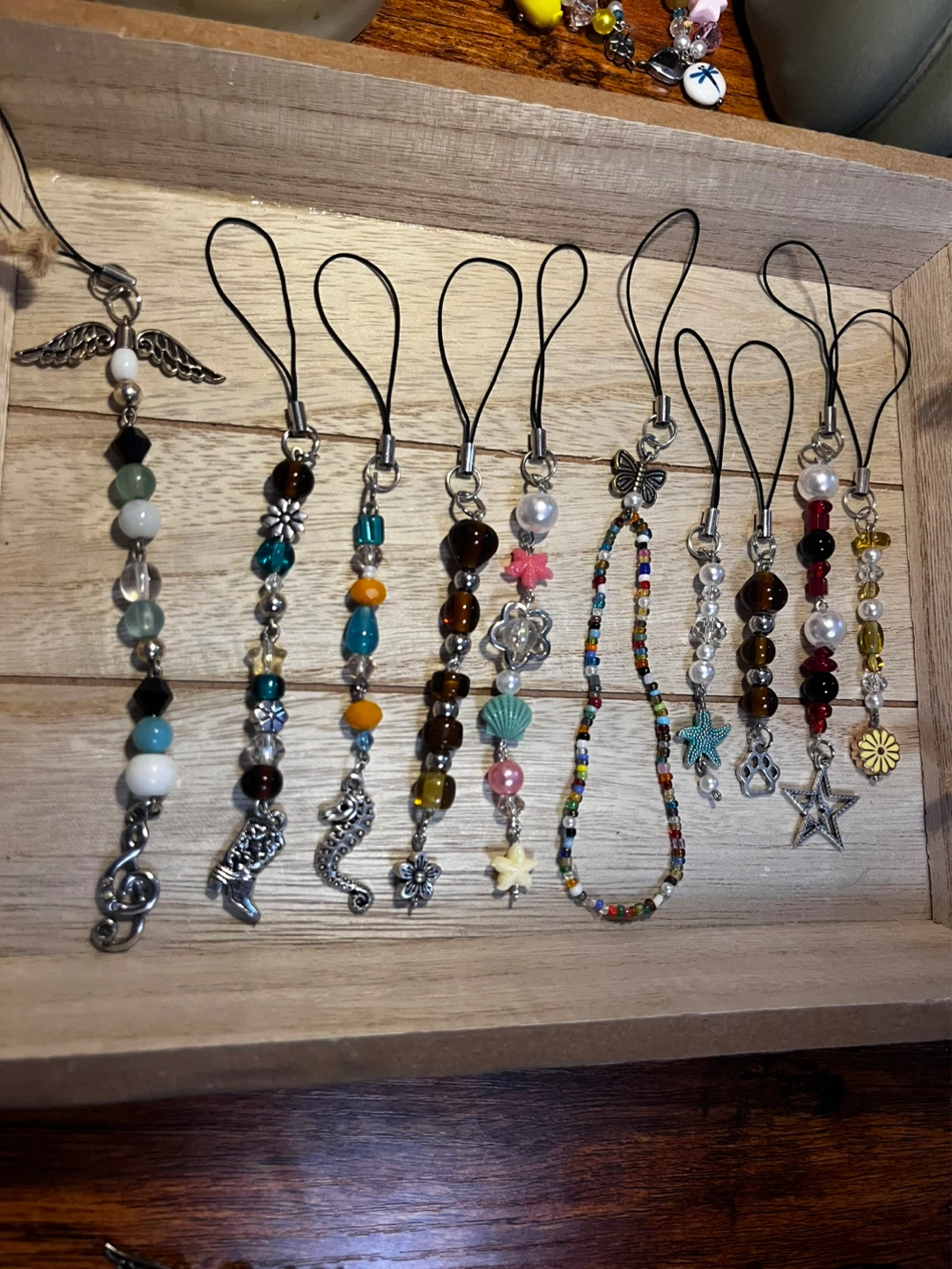 Assorted Beaded Charms with Lanyards