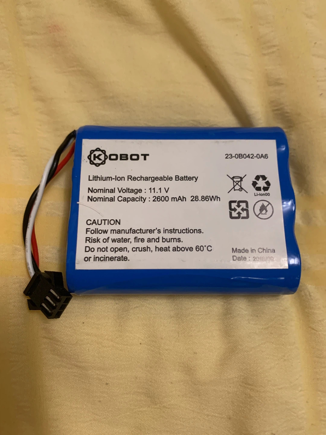 KOBOT Lithium-Ion Rechargeable Battery 11.1V 2600mAh