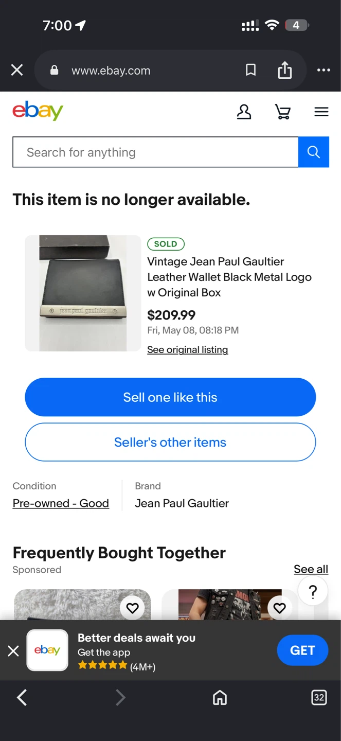 Jean Paul Gaultier Black Leather Bifold Wallet w/ Original Box - photo 4
